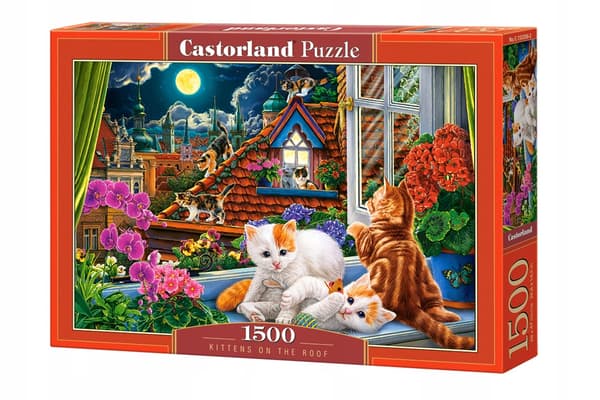 Pussel 1500 bitar C-152056-2 Kattungar på taket