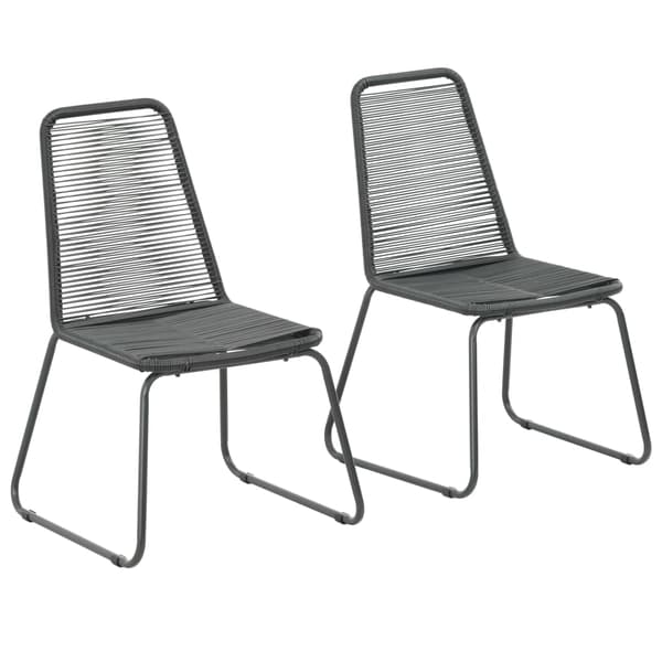 vidaXL havestole, sæt med 2, polyrattan, sort