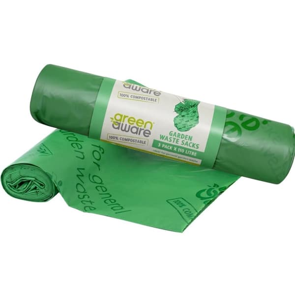 GreenAware kompostoituvat jätesäkit 150 litraa, 3 kpl