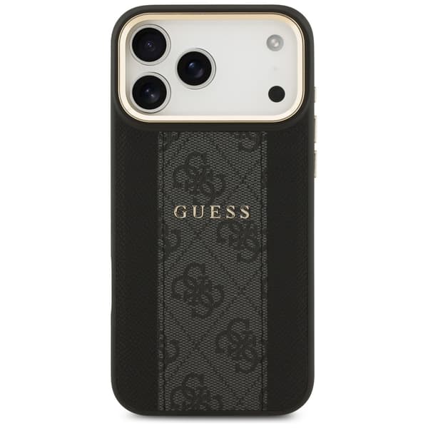 Guess 4G Stripe MagSafe-etui til iPhone 17 Pro Max, sort