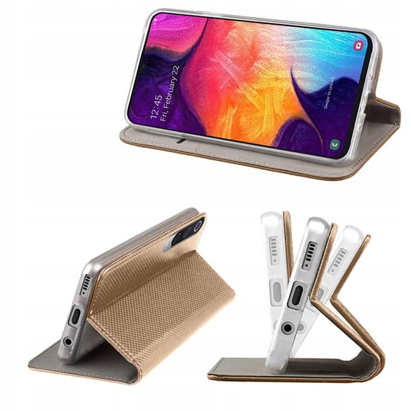 Fodral för APPLE iPhone 6 / 6s SMART BOOKFODRAL PLÅNBOK GULD + GLAS