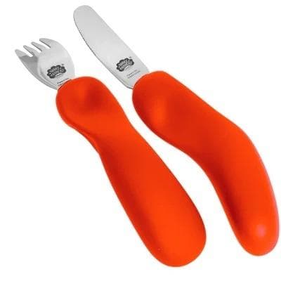 Grebformende bestik orange rød