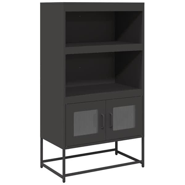 vidaXL skab, sort, 68x39x123 cm, stål