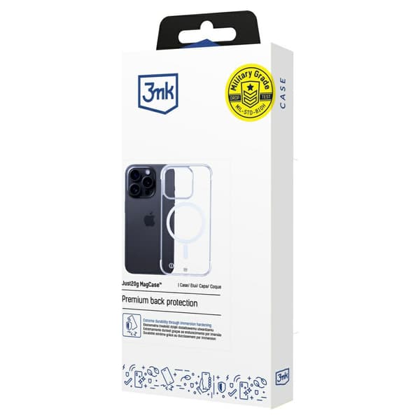 3MK Just20g MagCase Ultralet Etui til iPhone 16 Pro Max, Gennemsigtig