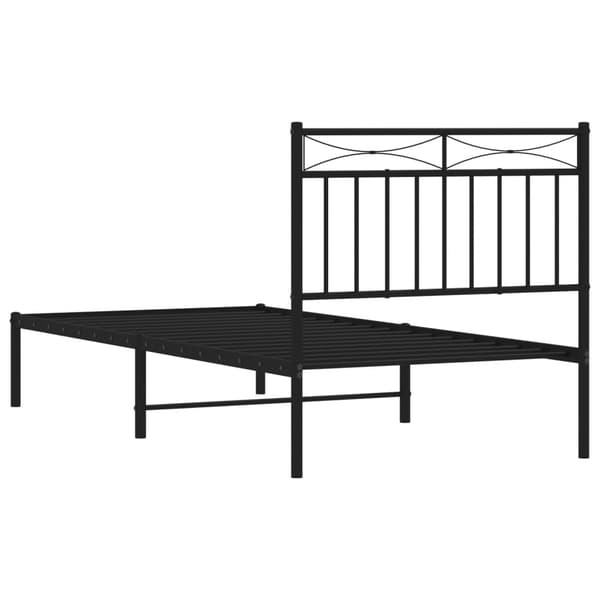 vidaXL metalsengestel med hovedgærde sort 90x190 cm