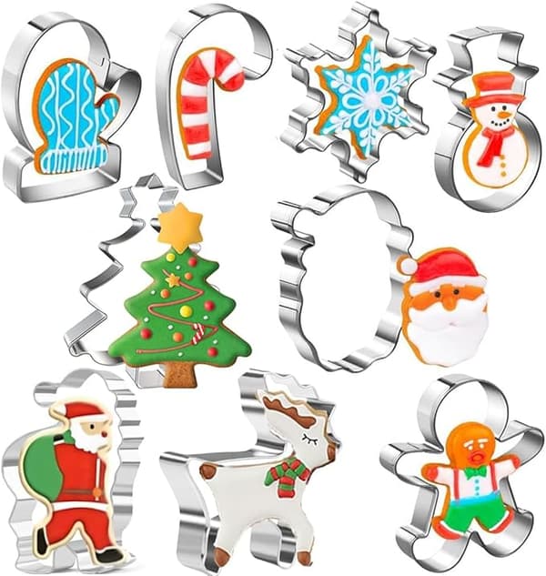 Julkakformar 9 st rostfria pepparkakor
