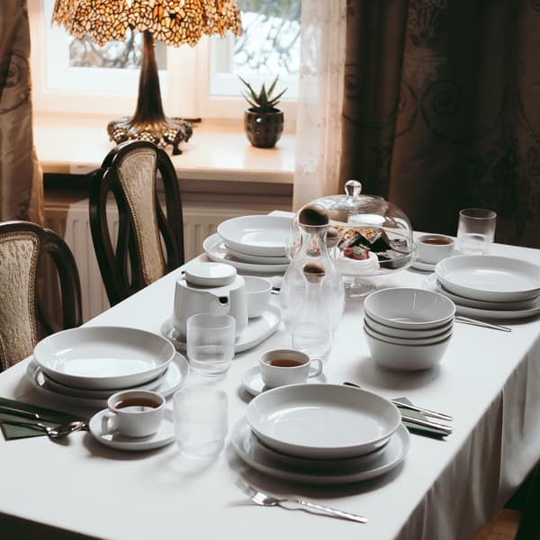 Vit porslinsskål 17 cm elegant för Nord DUKA diskmaskin