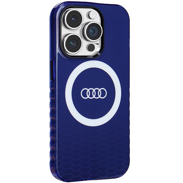 Audi IML Stor Logo MagSafe-skal till iPhone 14 Pro, Marinblå