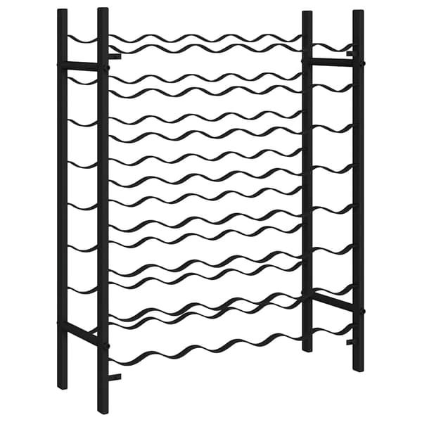 vidaXL 48 pullon viinipulloteline musta metalli