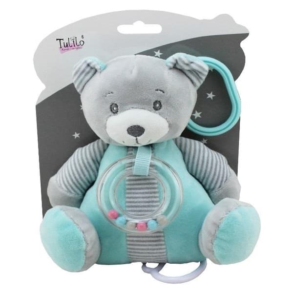 Mintgrøn bamse spilledåse 18 cm