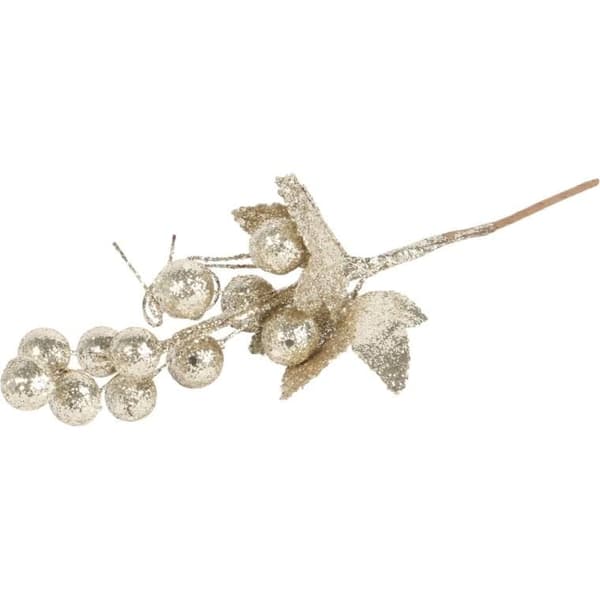 SPAD MED GLITTERKUGLER 26 CM GULD