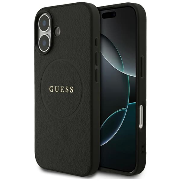 Guess Grained Ring MagSafe-etui til iPhone 17, sort