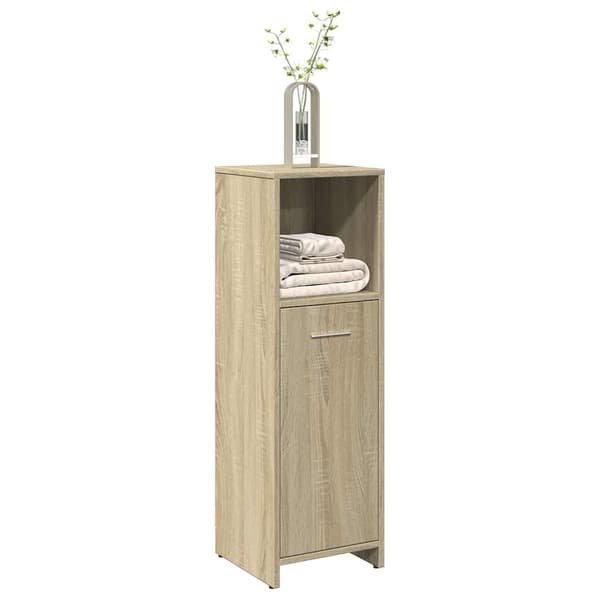 vidaXL badeværelsesskab Sonoma eg 30x30x95 cm spånplade
