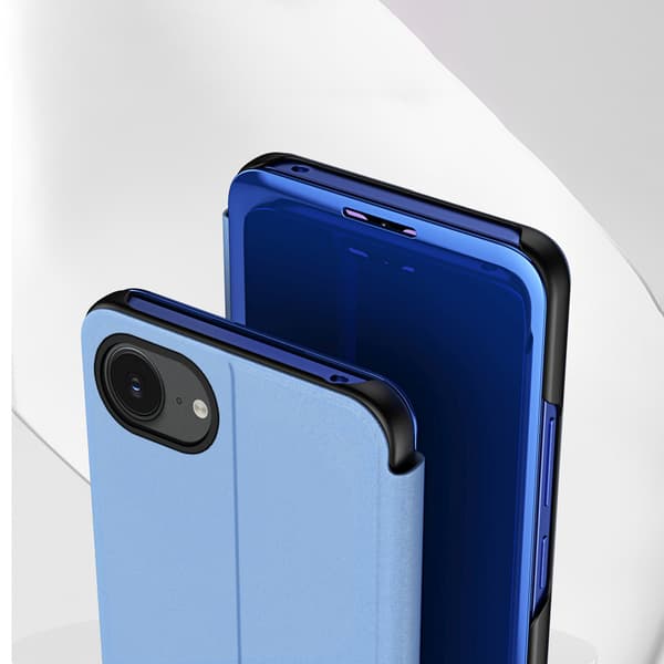 iPhone 16e Clear View -kotelo läppäkannella - sininen