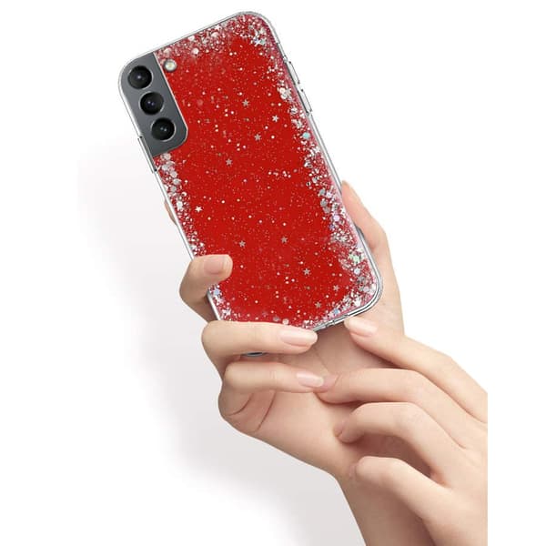 Samsung Galaxy S21 cover, glitrende, rød