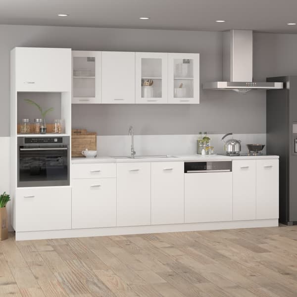 vidaXL vægskab med glasfront hvid 80x31x60 cm spånplade