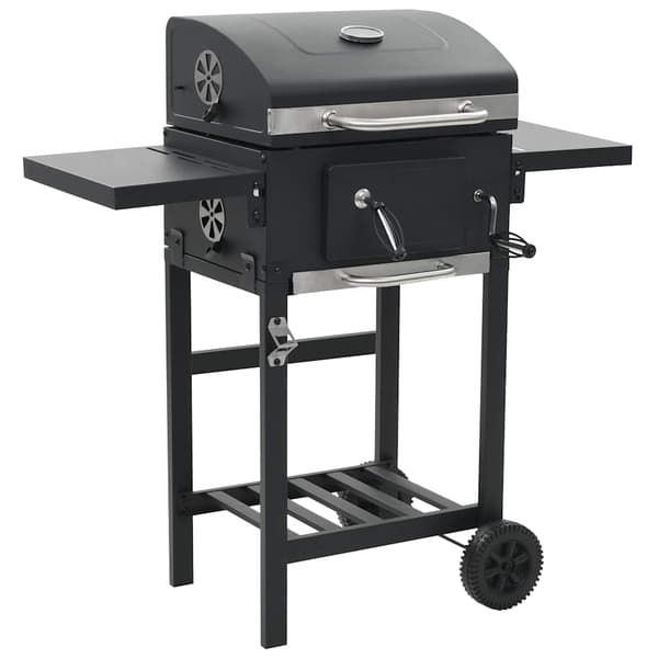 vidaXL 3-i-1 pizzaovn til haven, grill, ryger, sort