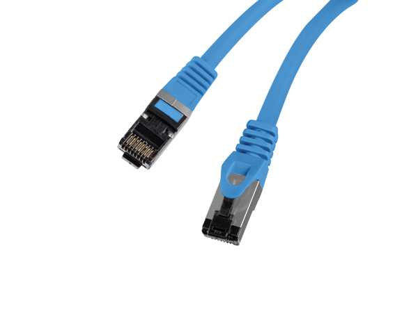 Blå SFTP RJ45 Cat.8.1 LAN-kabel.
