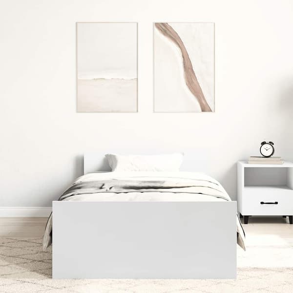 vidaXL Sängram vit 90x190 cm träbaserat material