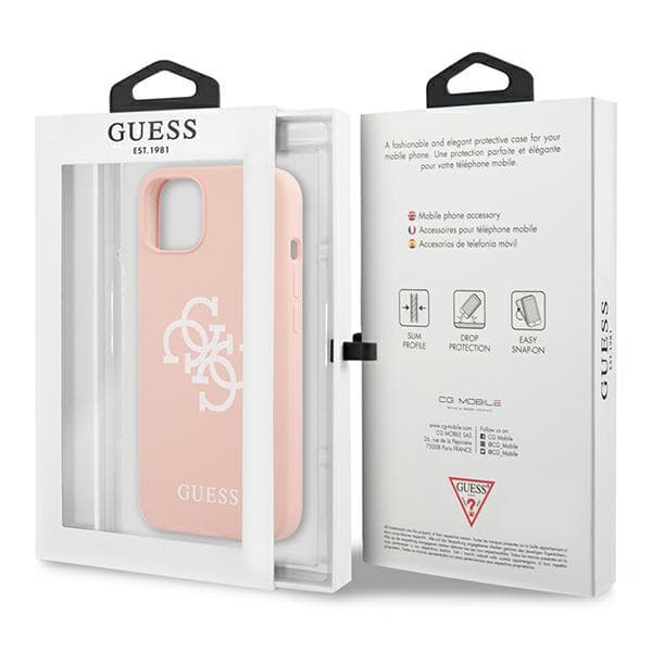 Guess Silikone 4G Logo Etui til iPhone 13 mini, pink
