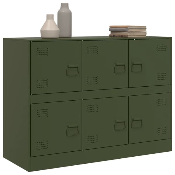 vidaXL sideskab olivengrøn 99x39x73 cm stål