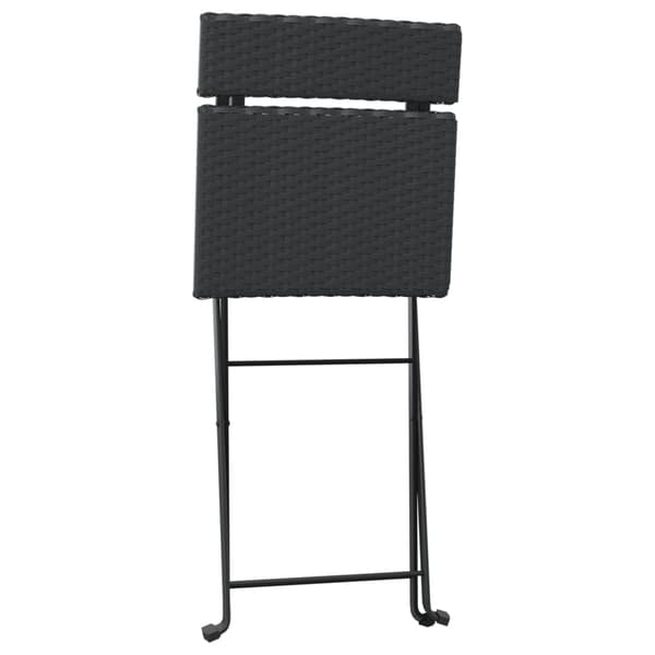 vidaXL foldbare bistrostole, sæt med 4, sort, polyrattan og stål