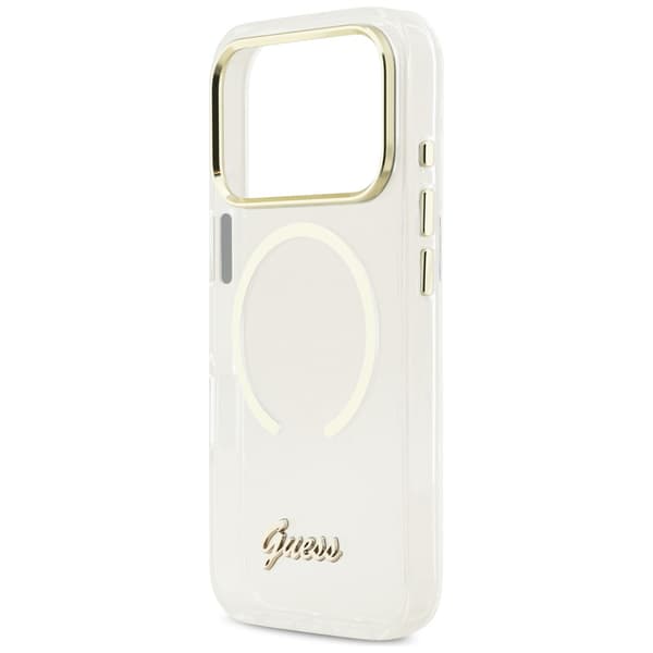 Guess IML Script Metal MagSafe-etui til iPhone 17 Pro Max – klart