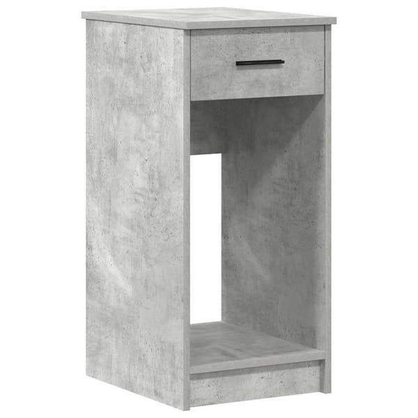 vidaXL computerstativ med skuffe betongrå 35x45x77 cm