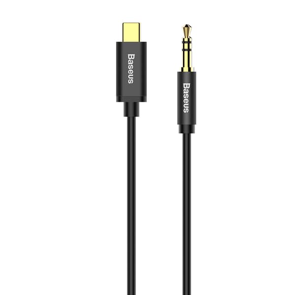 Stereolydkabel AUX-adapter 3,5 mm mini-jackstik - USB-C 120 cm - sort