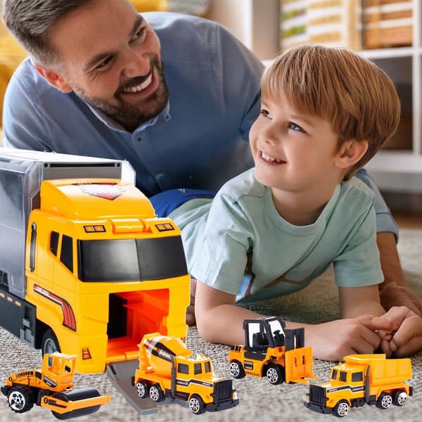 Tir Cargo trailer + 6 entreprenørkøretøjer U952