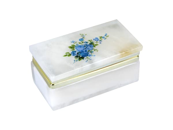 Rektangulær alabastæske 8x4cm