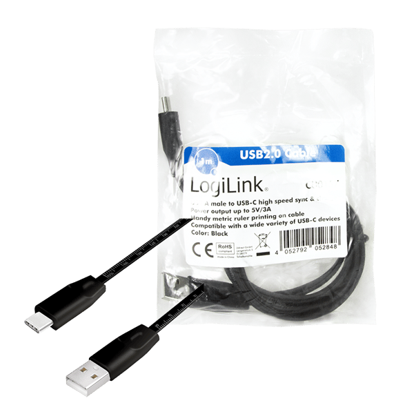LogiLink USB-C - USB-A -kaapeli 1 m, nopea tiedonsiirtolaite, lataus