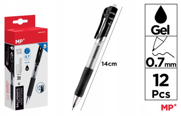 Gelpen 0,7 mm MP sort PE257N-S