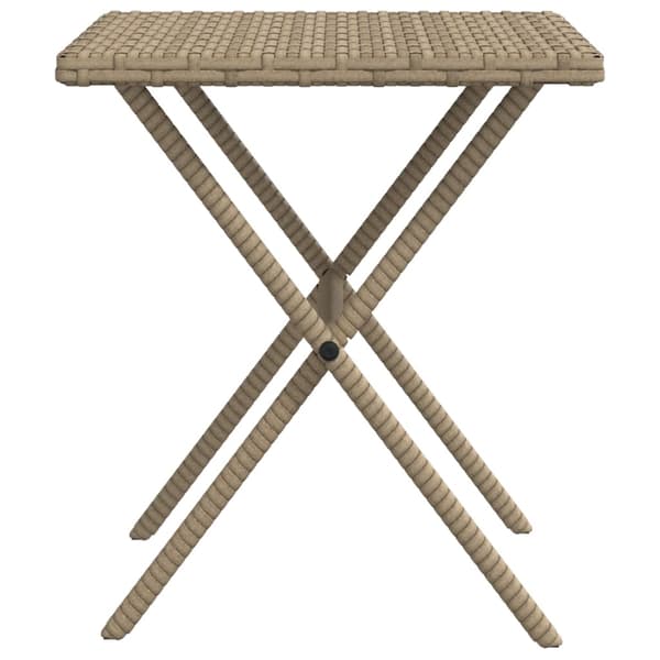 vidaXL liggestole med bord, sæt med 2, beige, polyrattan