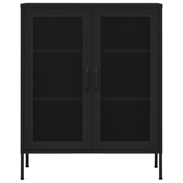 vidaXL skab, sort, 80x35x101,5 cm, stål