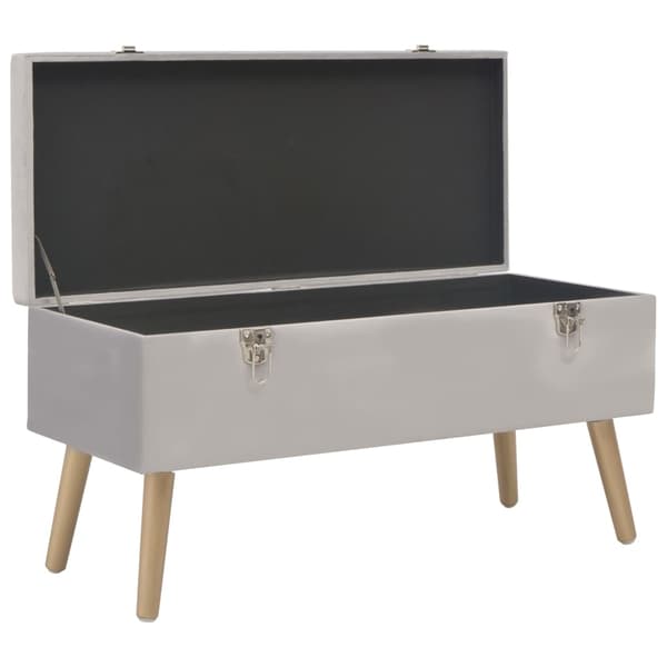 vidaXL Säilytyspenkki 80 cm harmaa sametti