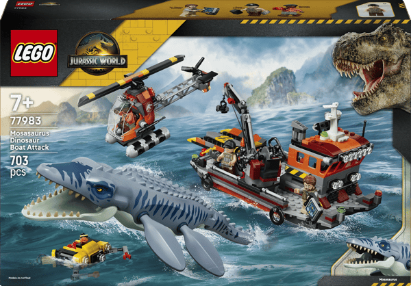 LEGO Jurassic World Mosasaur Båtattack 703 Bitar (77983)