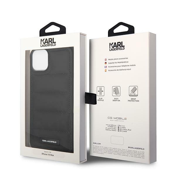 Karl Lagerfeld Puffy Elongated Logo-cover til iPhone 14 Plus, sort