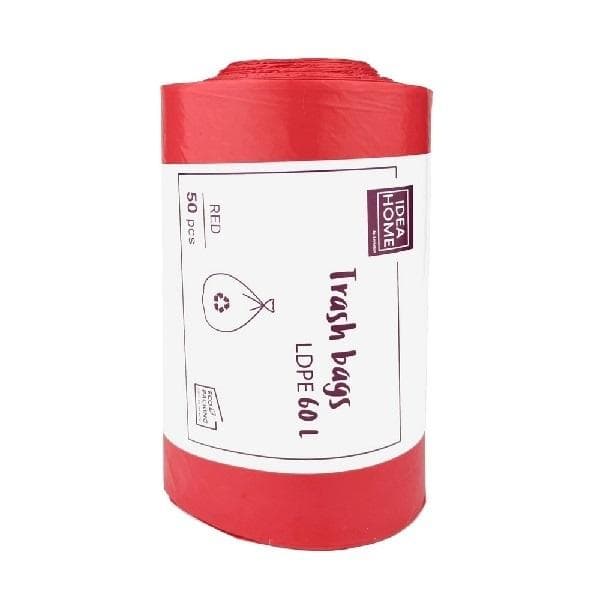 Roskapussit 60l punainen 50 kpl