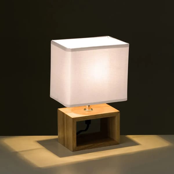 Gulvlampe på træbase 24 cm