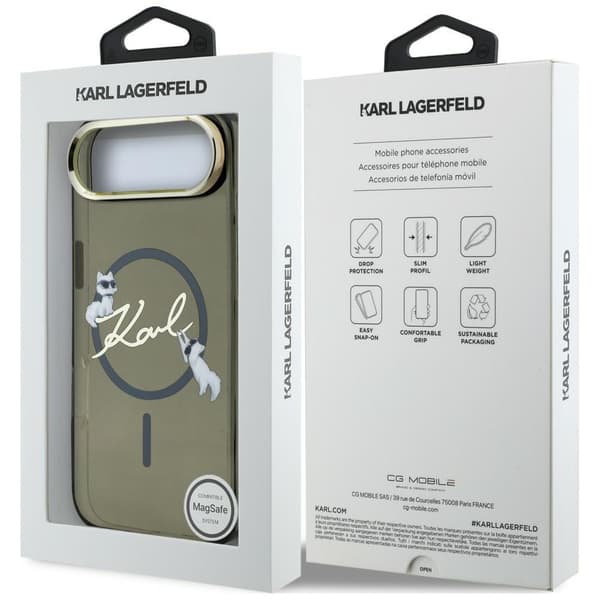 Karl Lagerfeld IML Choupettes Karl Script Logo MagSafe-etui til iPhone Air, sort