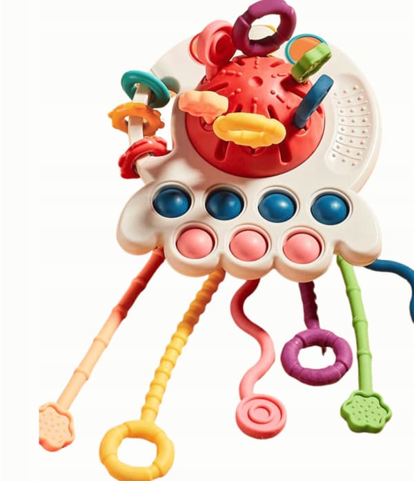 Octopus Pop It sensorisk leksak Montessori bitring för bebisar 4 i 1