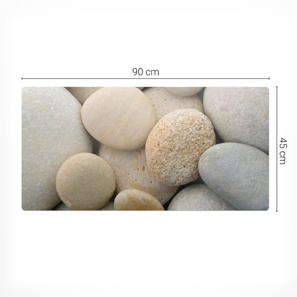 Antiskridskrivebordsmatte med glat stenprint 90x45 cm