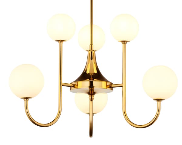 SELEN Lysekrone Guld Hvid Glas