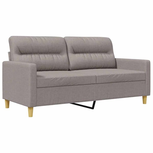 vidaXL 2-sitssoffa, taupe, 140 cm, klädd i tyg
