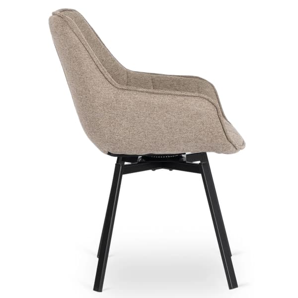 Polstret drejestol til stuen LUNA 2 Beige Moderne Loft