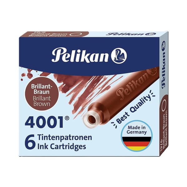 Korte blækpatroner 6 stk. brune