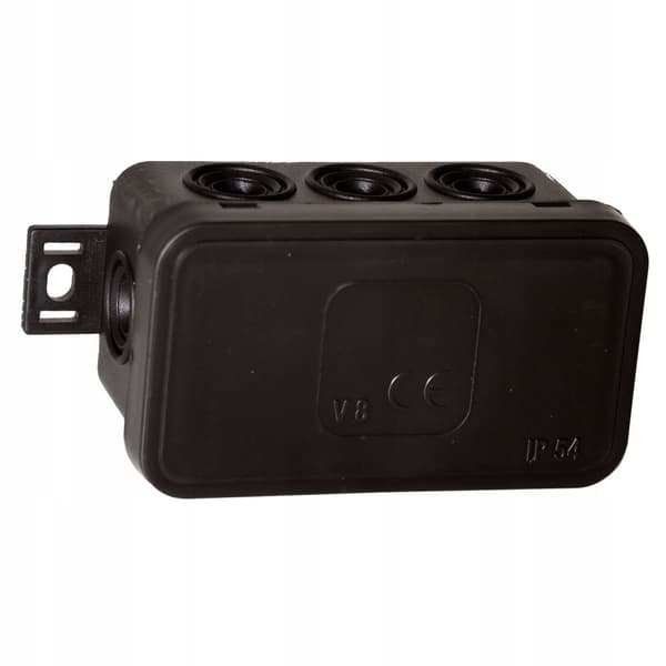Hermetisk elbox svart 80x45x41 mm