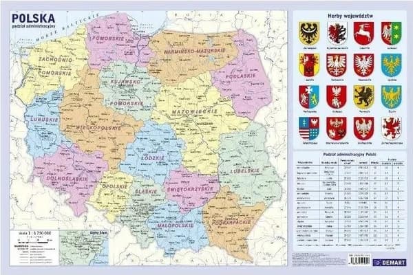 Skriveunderlag Polens administrative afdeling