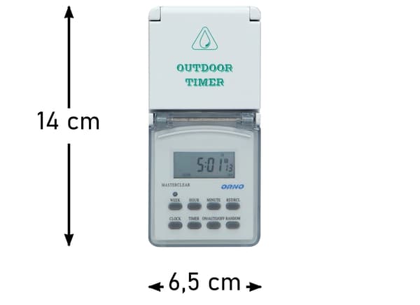 Extern elektronisk timer LCD-display IP44-brytare